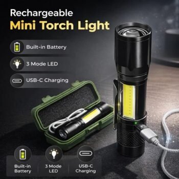 Mini 3 Mode LED Rechargeable TouchLight USB Waterproof